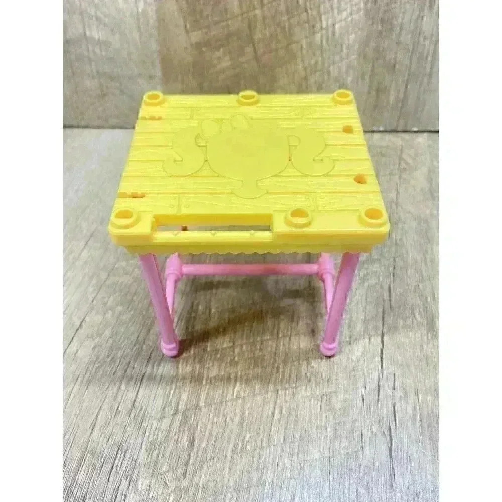 2013 Mattel Barbie Yellow Table Desk Pink Legs Dream House Replacement Part Toy